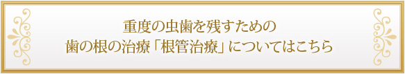 重度の虫歯を残すための歯の根の治療「根管治療」についてはこちら